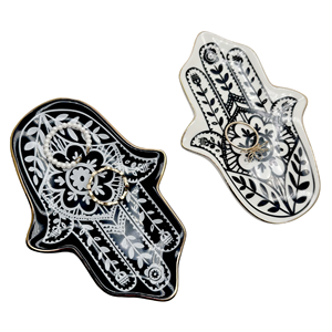 Hot Design <b>Ceramic</b> Trinket Dish Hamsa <b>Ring</b> Dish Holder Small Jewelry Tray Decorative Plate - Product Image 3