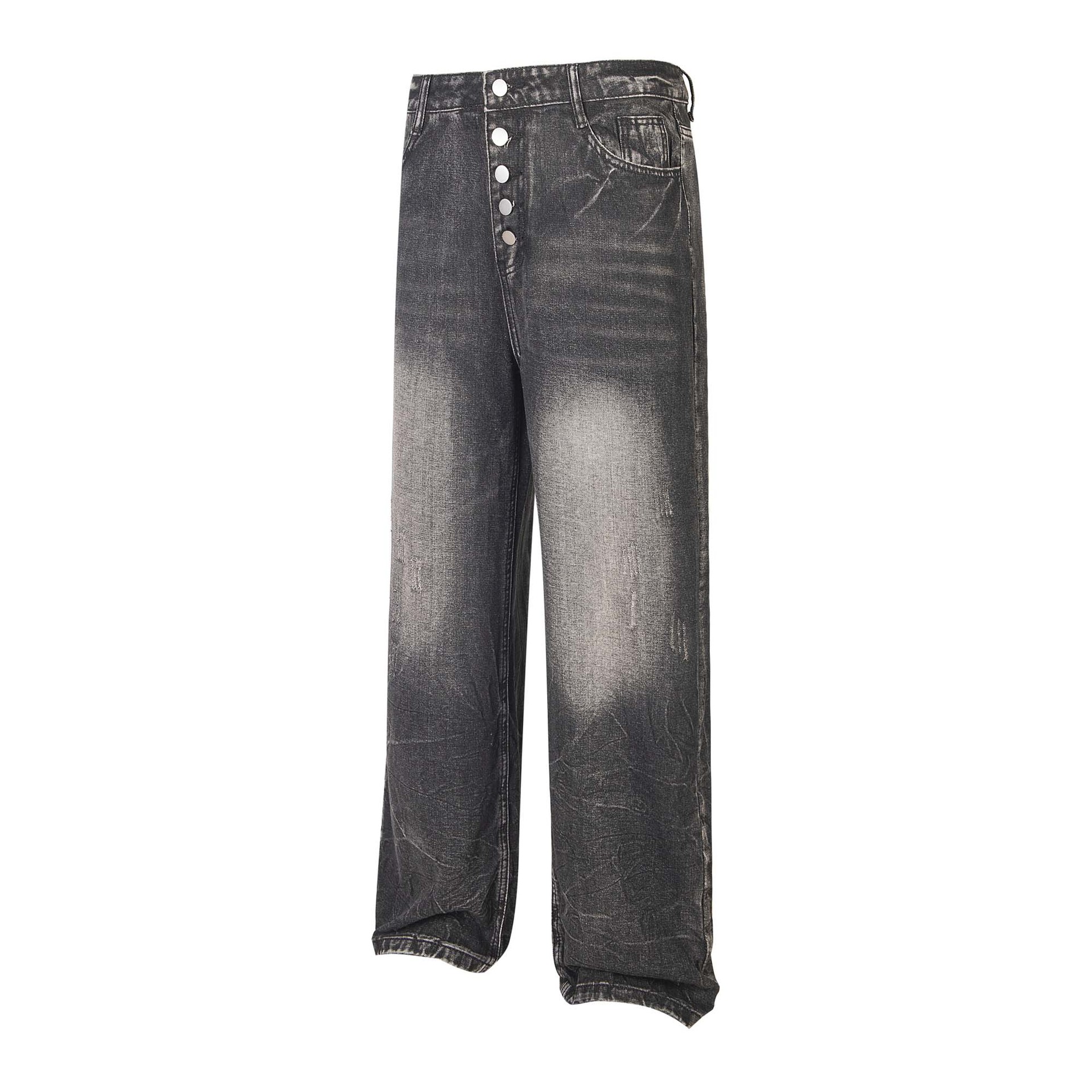 Shop Our Black Washed Custom Wide Leg Baggy Denim Jeans