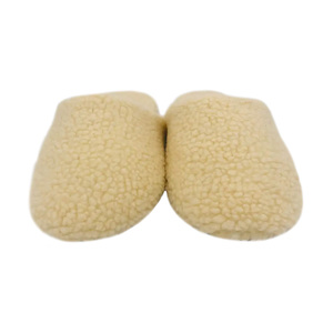 Zapatillas de Casa de mula de lana Sherpa para mujer, estilo básico con costura, suela de TPR, Zapatillas de casa de interior cálidas y esponjosas - Product Image 2