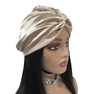 Hot Sale Head Wraps Plain Turbanet Hat Cancer Caps Headwear Bonnets Girl Hair Wrap Turbans for Women