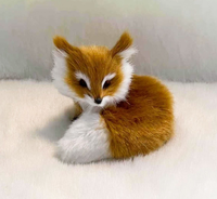 Peluche renard réaliste, adorable renard bleu, jouet animal de la forêt, petite taille, vente en gros