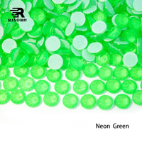 Strass thermocollants en cristal de la série verte, vente en gros, colle forte allemande, dos plat, verre cristal SS6-SS20 pour robes