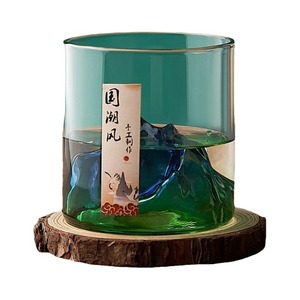 Qianli Jiangshan ถ้วยแก้วทนอุณหภูมิสูงแบบสร้างสรรค์สไตล์จีนวิวภูเขาถ้วยไวน์สีภูเขาน้ำแข็ง - Product Image 5