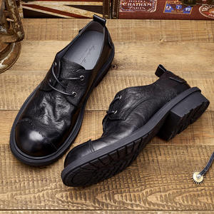 Zapatos Casuales de Cuero para Hombre, Hechos en Italia, con Punta Redonda, Elegantes y Sencillos, Zapatos de Vestir y Oxfords de Cuero para Hombre - Product Image 4