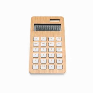 Calculadora de Escritorio Ecológica de Bambú con Logotipo Personalizado, Reloj con Temperatura y Humedad, Pantalla de 12 Dígitos, Regalo Doble - Product Image 2
