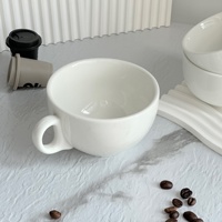 Tasses à café en céramique artisanales minimalistes, blanches pures, sûres pour le latte art, Mojava Cream, pour la maison et le bureau, vente directe, vente en gros