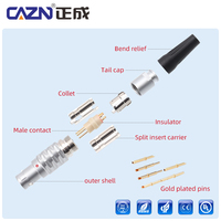 Conector Circular Macho FGG Serie 3B de 2-30 Pines, Cable de Conexión FGG.3B.308.CLAD72Z