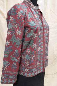 Chaqueta Acolchada Regular, Ropa Exterior Otoño Invierno 2025, Chaqueta de Algodón de Alta Calidad para Mujer, Color Rosa Claro, Bordado Floral Hecho a Mano con Botones - Product Image 2