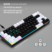 68-Key RGB Lighting PC Gaming Keyboard Mechanical 2.4Ghz Interface Type C Connection Three Modes with Keycap Product for Gamers