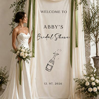 Letrero de Bienvenida de Lino Personalizado para Boda, Pancarta de Tela con Nombres y Fecha, Póster Colgante para Decoración de Ceremonia y Recepción