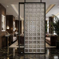 Cloison en verre renforcé de type divisé en acier inoxydable, bloc de verre translucide creux, séparateur de pièce, décoration d'entrée pour la maison