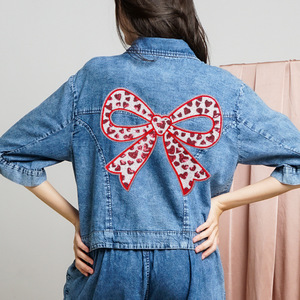 Parche Bordado Termoadhesivo de 28cm con Diseño de Lazo de San Valentín, Amor, Xoxo, <span class=keywords><strong>Bemine</strong></span> para Camisetas y Sudaderas - Product Image 4