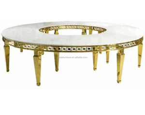 Foshan di alta qualità in acciaio inox oro telaio rotondo in marmo Top tavolo da pranzo per la <span class=keywords><strong>sala</strong></span> di nozze - Product Image 6