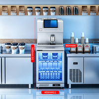 Machine à thé aux bulles automatique commerciale, machine à thé au lait intelligente, distribution automatique de gobelets par scan QR, contrôle précis de la température, puissance de 3 kW