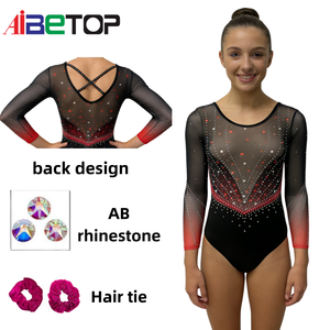 <span class=keywords><strong>Justaucorps</strong></span> de gymnastique pour filles avec strass, manches courtes, tenue de danse pour la pratique, la compétition et l'entraînement, tenue pour enfants - Product Image 1