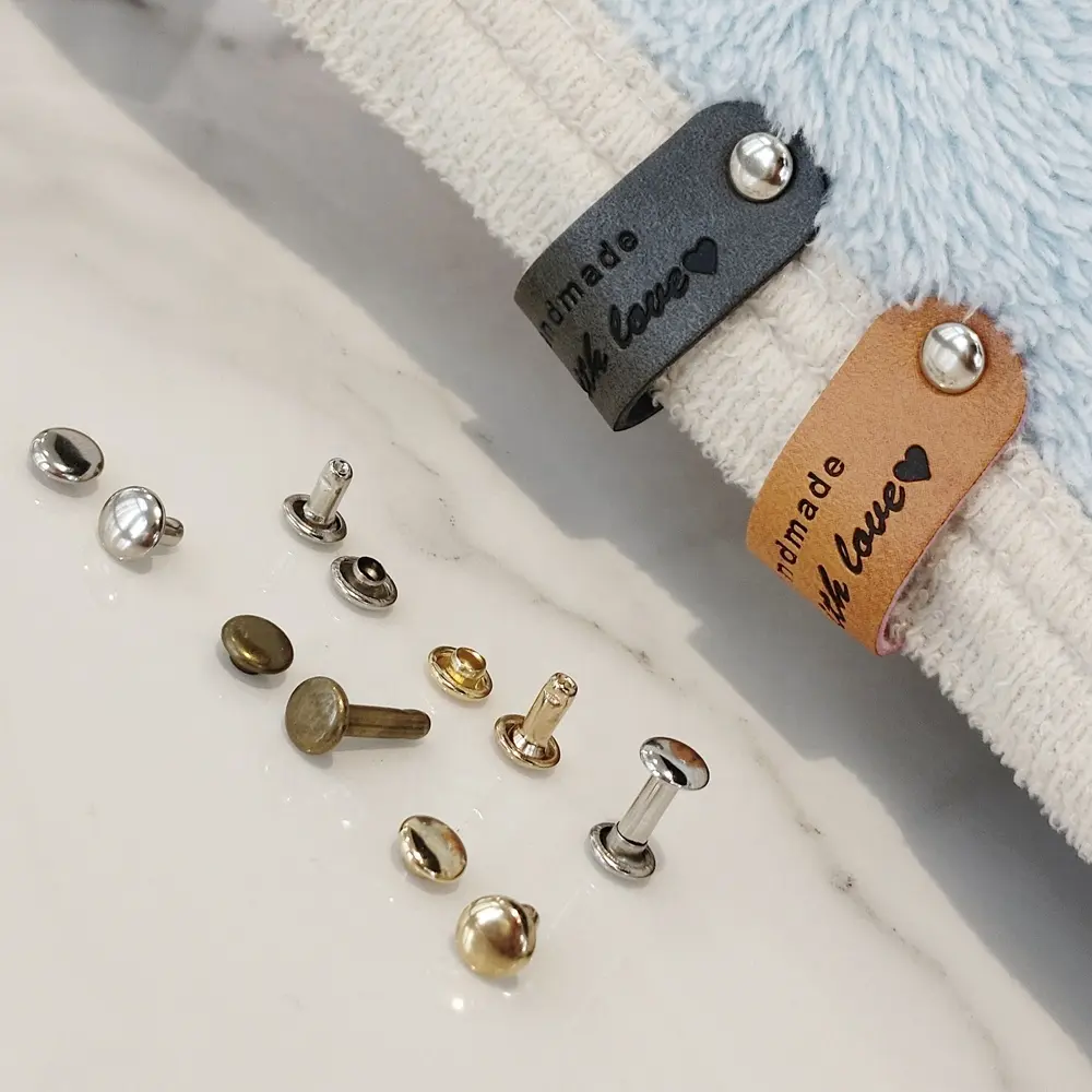 Jeans Mini Sealer Metal PU Leather Rivets Screws Press Stud Buttons Garment Rivet Head Snap Press Pins Studs For Leather