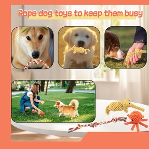Juguete de cuerda para perros, juguetes interactivos para masticar para entrenamiento de masticadores agresivos, animales lindos de peluche, juguetes para perros - Product Image 4