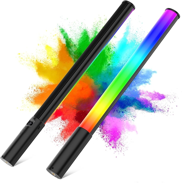 RGB Handheld Light Wand LED Video Light Stick Plastic 2600mAh Rechargeable Battery Photography YouTube Vlogging