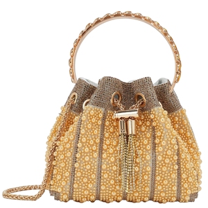 Elegante bolso tipo cubo con diamantes de imitación y correa de cadena, brillante bolso de mano para fiestas, graduaciones y cócteles. - Product Image 3