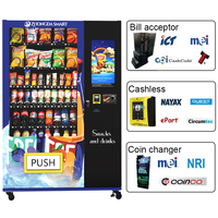 Distributeur automatique de snacks Zhongda avec écran tactile de 22 pouces, gestion basée sur le cloud avec SDK et options de paiement multiples pour les aliments et les boissons
