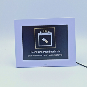 Đồng Hồ Báo Thức Kỹ Thuật Số Bằng Nhựa ABS Trắng <span class=keywords><strong>8</strong></span> Inch Đồng Hồ Treo Tường Cho Người Cao Tuổi - Product Image 4