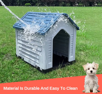 Caseta Plegable de Plástico Moderna para Perro para Exteriores Refugio Sostenible para Mascotas con Estampado de Animales para Sala de Estar