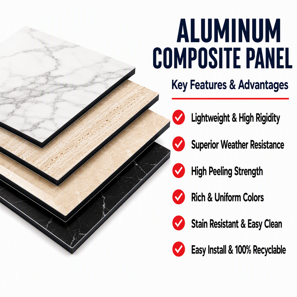 Powder Coated Cladding Material Aluminum Composite Wall Cladding Panels for Exterior Facade Interior ...