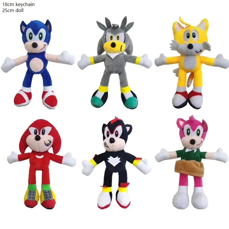 Factory Wholesale 20-25-45-60-80cm Super Sonic Plush Toy the hedgehog Sonic Stuffed plushie pendant cartoon Character Sonic Doll