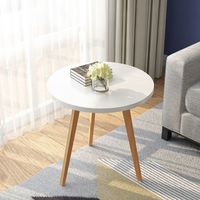 Table basse en bois avec fil de fer, meuble de salon à 2 niveaux, Table basse moderne ronde en bois noir