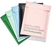 Sacs d'expédition personnalisables en PLA+PBAT biodégradable et compostable, 70 microns, imperméables, avec logo personnalisé pour usine de chaussures et de chaussettes, vente en gros