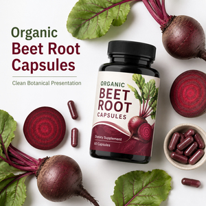 Capsules de racine de betterave biologique de haute qualité, vitamines B9 B12, extrait complexe 5-en-1, santé digestive, soutien immunitaire, antioxydant - Product Image 4