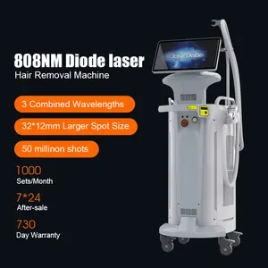 Proveedor de máquina de depilación láser de diodo de alta potencia de 808nm para todo tipo de piel