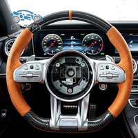 Volant en fibre de carbone et cuir orange pour Mercedes-Benz W166 C292 X166 V167 C167 GLE-Class GLS-Class GLE400 GLE350 GLS450