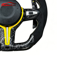 Volant en fibre de carbone jaune personnalisé pour BMW Série E&F avec palettes de changement de vitesse pour BMW E90 328i E60 E46 E87 E92 M3 E39 X5 E70