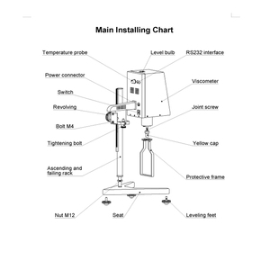 Viscosimètre numérique portable avec moteur à engrenages pour la mesure de la viscosité des boues de batteries lithium-ion - Product Image 5