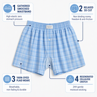 Lot de 4 shorts bermuda pour homme, taille élastique, coupe mi-ample, à carreaux vintage, respirants, effet laine, pour la nuit