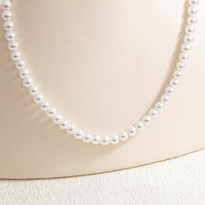 요약 천연석 봄 버클 페르시 쇄골 체인 18K 금도금 스테인레스 스틸 진주 DIY 목걸이 쥬얼리 - Product Image 6