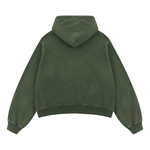 OEM Dark <strong>Green</strong> 400 Gsm Vintage Baggy Heavyweight <strong>Hoodies</strong> Custom Graphic Digital Print Hoody Boxy Fit Acid Washed Hoodie for <strong>Men</strong> - Product Image 2
