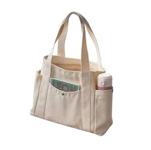 Custom Canvas <b>Tote</b> <b>Bag</b> <b>with</b> Multiple <b>Pockets</b> for Fashion & Daily Use Reusable Organizer <b>with</b> Custom Printing - Product Image 1