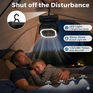 Ventilateur de camping portable rechargeable 20000 mAh avec lumière LED, télécommande, batterie externe et crochet de suspension pour tente et voyage - Product Image 3