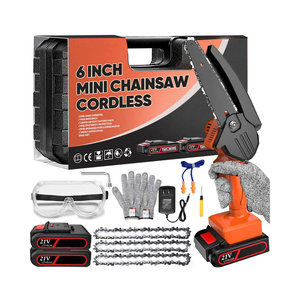 Mini motosega 4 pollici senza fili aggiornato, <span class=keywords><strong>Super</strong></span> leggero e potente palmare Mini motosega per albero di taglio del legno Trimmi - Product Image 1