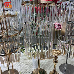 Soporte floral liso para centros de mesa de boda, base de metal dorada para decoración de bodas - Product Image 6