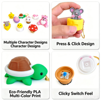 Porte-clés en forme de bouton de clavier mécanique imprimé en 3D, jouet anti-stress pour adultes, cadeau sensoriel portable pour la maison, le bureau et les voyages