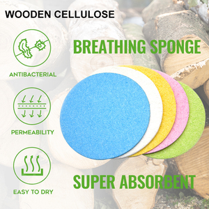 Tự Nhiên Trên Khuôn Mặt Bọt Biển Gỗ Bột Giấy Miếng Bọt Biển Tái Sử Dụng Cellulose Spa Hoàn Hảo Cho Loại Bỏ Da Chết, Bụi Bẩn Và Trang Điểm - Product Image 4