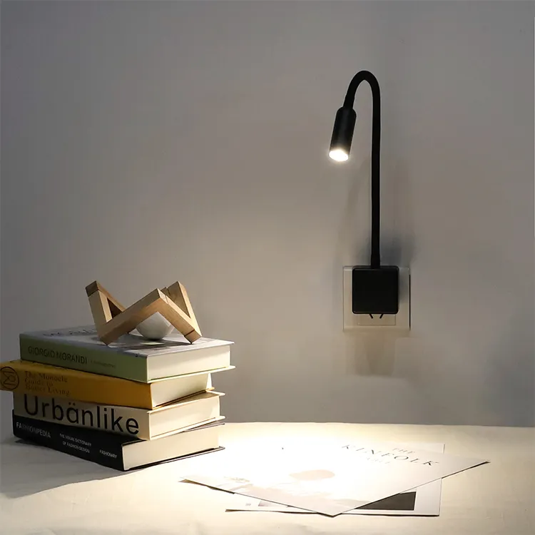 Nordic Portable Flexible Gooseneck Wireless Remote Smart LED Wall Lamp Wall Sconce Night Light Lamparas Decorativas