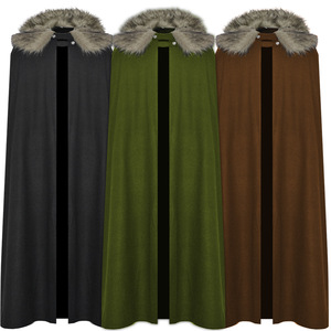 Capa Vikinga Cálida para Hombre con Cuello de Piel para Halloween, <span class=keywords><strong>Disfraz</strong></span> CRHO-020 - Product Image 1