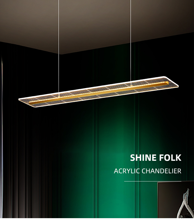 Europe Simple Style Minimalist Decoration Golden Acrylic Modern LED Chandelier Pendant Light Fixture