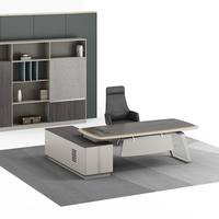 Nouveau bureau de direction moderne personnalisé gris en bois, design contemporain, pour usage commercial et villa, facile à assembler