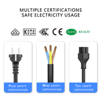 Fiche d'insertion droite et incurvée Euro pour moniteur bouilloire Interface C5 cordon de câble d'alimentation électrique