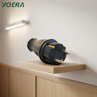 Prise électrique industrielle Huanya Allemagne IP44/IP54 250V 16A, résistante aux chutes, résistante au froid, en cuivre, coque en TPE, prise en caoutchouc pour extérieur